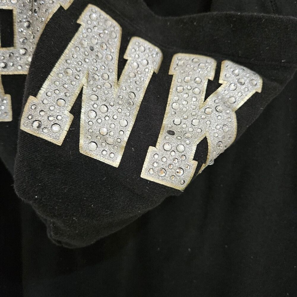 victoria's secret pink black bling hoodie - Picture 4 of 8